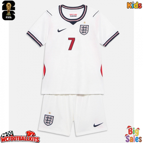 England Bukayo Saka #7 Replica Home Stadium Kit for Kids World Cup 2026 Short Sleeve (+ pants)